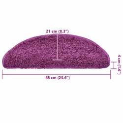 vidaXL Stair Mats Home Decorative Stair Step Rug Carpet Protector Tread Mat - violet, 65 x 21 x 4 cm/ 30 pcs - Additional view 3