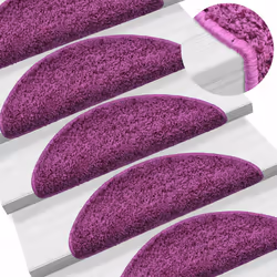 vidaXL Stair Mats Home Decorative Stair Step Rug Carpet Protector Tread Mat - violet, 65 x 21 x 4 cm/ 30 pcs - Additional view 4