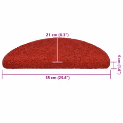 vidaXL Stair Mats Home Decorative Stair Step Rug Carpet Protector Tread Mat - red, 65 x 21 x 4 cm/ 30 pcs - Additional view 3