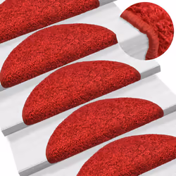 vidaXL Stair Mats Home Decorative Stair Step Rug Carpet Protector Tread Mat - red, 65 x 21 x 4 cm/ 30 pcs - Additional view 4