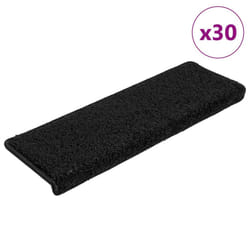 vidaXL Carpet Stair Treads Decorative Stair Step Protector Rug Stair Mats - black, 65 x 21 x 4 cm/ 30 pcs
