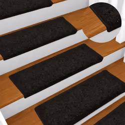 vidaXL Carpet Stair Treads Decorative Stair Step Protector Rug Stair Mats - black, 65 x 21 x 4 cm/ 30 pcs - Additional view 4