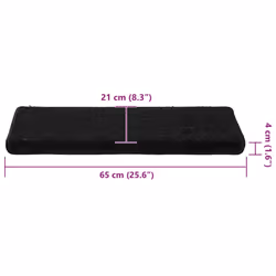 vidaXL Carpet Stair Treads Decorative Stair Step Protector Rug Stair Mats - black, 65 x 21 x 4 cm/ 30 pcs - Additional view 7