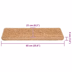 vidaXL Carpet Stair Treads Decorative Stair Step Protector Rug Stair Mats - beige, 65 x 21 x 4 cm/ 30 pcs - Additional view 3