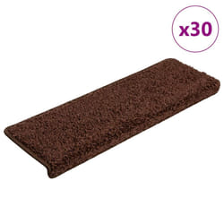 vidaXL Carpet Stair Treads Decorative Stair Step Protector Rug Stair Mats - dark brown, 65 x 21 x 4 cm/ 30 pcs
