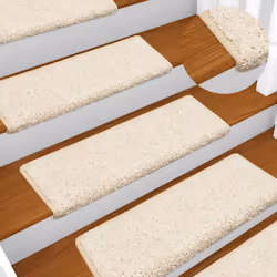 vidaXL Carpet Stair Treads Decorative Stair Step Protector Rug Stair Mats - white, 65 x 21 x 4 cm/ 30 pcs - Additional view 4