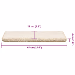 vidaXL Carpet Stair Treads Decorative Stair Step Protector Rug Stair Mats - white, 65 x 21 x 4 cm/ 30 pcs - Additional view 7