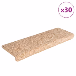 vidaXL Carpet Stair Treads Decorative Stair Step Protector Rug Stair Mats - gold, 65 x 21 x 4 cm/ 30 pcs