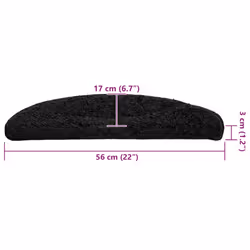 vidaXL Stair Mats Home Decorative Stair Step Rug Carpet Protector Tread Mat - black, 56 x 17 x 3 cm/ 20 pcs - Additional view 7
