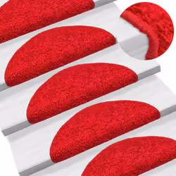 vidaXL Stair Mats Home Decorative Stair Step Rug Carpet Protector Tread Mat - red, 56 x 17 x 3 cm/ 20 pcs - Additional view 4