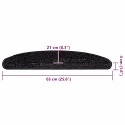 vidaXL Stair Mats Home Decorative Stair Step Rug Carpet Protector Tread Mat - black, 65 x 21 x 4 cm/ 20 pcs - Additional view 7