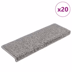 vidaXL Stair Mats 20 pcs 65x21x4 cm Grey stair rug stair protector