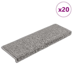 vidaXL Stair Mats 20 pcs 65x21x4 cm Grey stair rug stair protector