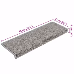 vidaXL Stair Mats 20 pcs 65x21x4 cm Grey stair rug stair protector