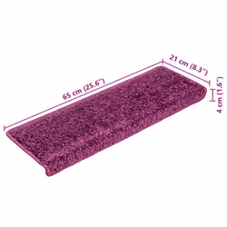 vidaXL Carpet Stair Treads Decorative Stair Step Protector Rug Stair Mats - violet, 65 x 21 x 4 cm/ 20 pcs - Additional view 3
