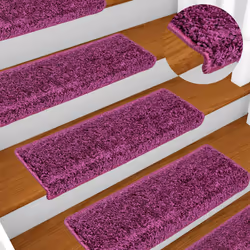 vidaXL Carpet Stair Treads Decorative Stair Step Protector Rug Stair Mats - violet, 65 x 21 x 4 cm/ 20 pcs - Additional view 4