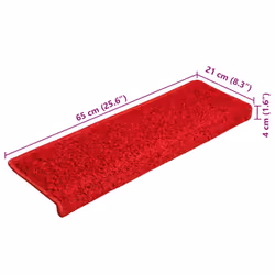 vidaXL Carpet Stair Treads Decorative Stair Step Protector Rug Stair Mats - red, 65 x 21 x 4 cm/ 20 pcs - Additional view 3