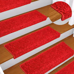 vidaXL Carpet Stair Treads Decorative Stair Step Protector Rug Stair Mats - red, 65 x 21 x 4 cm/ 20 pcs - Additional view 4