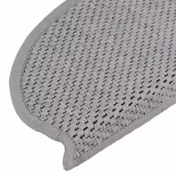 vidaXL Self-adhesive Stair Mats Stair Treads Protector Rug Sisal-Look 15 pcs - silver, 65 x 21 x 4 cm/ 30 pcs - Additional view 6