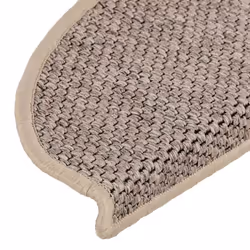 vidaXL Self-adhesive Stair Mats Stair Treads Protector Rug Sisal-Look 15 pcs - dark beige, 65 x 21 x 4 cm/ 30 pcs - Additional view 6