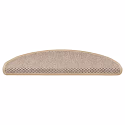 vidaXL Self-adhesive Stair Mats Stair Treads Protector Rug Sisal-Look 15 pcs - light beige, 65 x 21 x 4 cm/ 30 pcs - Additional view 2