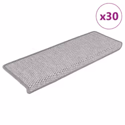 vidaXL Self-adhesive Stair Mats Stair Treads Protector Rug Sisal-Look 15 pcs - platina