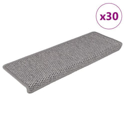 vidaXL Self-adhesive Stair Mats Stair Treads Protector Rug Sisal-Look 15 pcs - silver