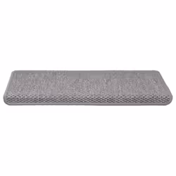 vidaXL Self-adhesive Stair Mats Stair Treads Protector Rug Sisal-Look 15 pcs - silver