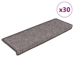 vidaXL Self-adhesive Stair Mats Stair Treads Protector Rug Sisal-Look 15 pcs - grey and beige