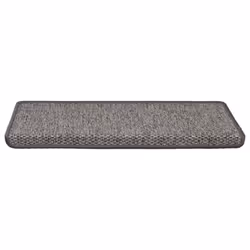 vidaXL Self-adhesive Stair Mats Stair Treads Protector Rug Sisal-Look 15 pcs - grey and beige