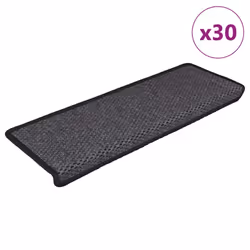 vidaXL Self-adhesive Stair Mats Stair Treads Protector Rug Sisal-Look 15 pcs - anthracite