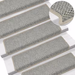 vidaXL Self-adhesive Stair Mats Stair Treads Protector Rug Sisal-Look 15 pcs - green - Additional view 5
