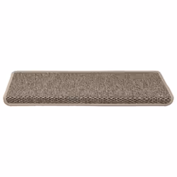 vidaXL Self-adhesive Stair Mats Stair Treads Protector Rug Sisal-Look 15 pcs - dark beige
