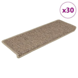 vidaXL Self-adhesive Stair Mats Stair Treads Protector Rug Sisal-Look 15 pcs - sand