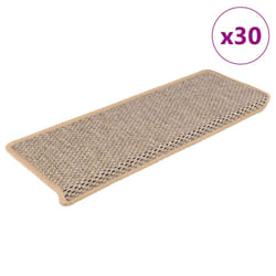 vidaXL Self-adhesive Stair Mats Stair Treads Protector Rug Sisal-Look 15 pcs - light beige