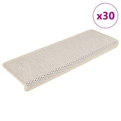 vidaXL Self-adhesive Stair Mats Stair Treads Protector Rug Sisal-Look 15 pcs - cream