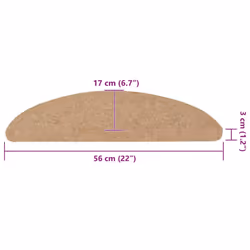 vidaXL Self-adhesive Stair Mats Carpet Stair Treads Stair Step Protector Rug - beige, 56 x 17 x 3 cm/ 20 pcs - Additional view 3