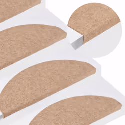 vidaXL Self-adhesive Stair Mats Carpet Stair Treads Stair Step Protector Rug - beige, 65 x 22.5 x 3.5 cm/ 30 pcs - Additional view 5
