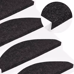 vidaXL Self-adhesive Stair Mats Carpet Stair Treads Stair Step Protector Rug - anthracite, 65 x 22.5 x 3.5 cm/ 30 pcs - Additional view 5