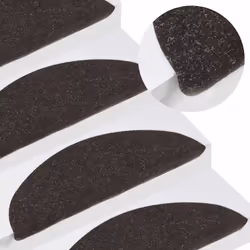 vidaXL Self-adhesive Stair Mats Carpet Stair Treads Stair Step Protector Rug - black, 56 x 17 x 3 cm/ 30 pcs - Additional view 4