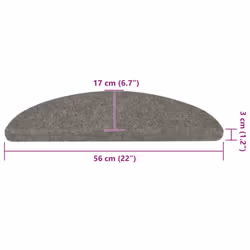 vidaXL Self-adhesive Stair Mats Carpet Stair Treads Stair Step Protector Rug - grey, 56 x 17 x 3 cm/ 30 pcs - Additional view 3