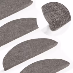 vidaXL Self-adhesive Stair Mats Carpet Stair Treads Stair Step Protector Rug - grey, 56 x 17 x 3 cm/ 30 pcs - Additional view 4