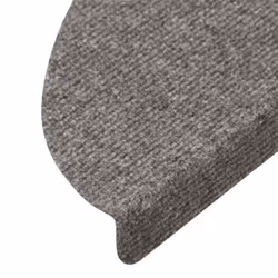 vidaXL Self-adhesive Stair Mats Carpet Stair Treads Stair Step Protector Rug - grey, 56 x 17 x 3 cm/ 30 pcs - Additional view 5