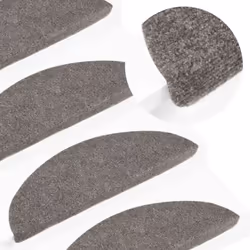vidaXL Self-adhesive Stair Mats Carpet Stair Treads Stair Step Protector Rug - grey, 65 x 22.5 x 3.5 cm/ 20 pcs - Additional view 4