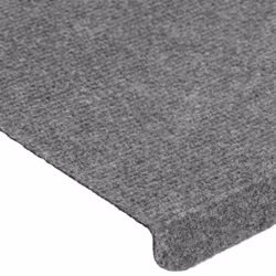vidaXL Self-adhesive Stair Mats Carpet Stair Treads Stair Step Protector Rug - grey, 65 x 24.5 x 3.5 cm/ 30 pcs - Additional view 5