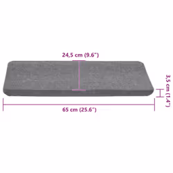 vidaXL Self-adhesive Stair Mats Carpet Stair Treads Stair Step Protector Rug - grey, 65 x 24.5 x 3.5 cm/ 30 pcs - Additional view 7