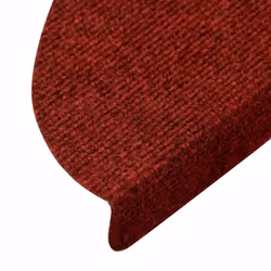 vidaXL Self-adhesive Stair Mats Carpet Stair Treads Stair Step Protector Rug - red, 56 x 17 x 3 cm/ 30 pcs - Additional view 6