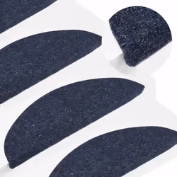 vidaXL Self-adhesive Stair Mats Carpet Stair Treads Stair Step Protector Rug - blue, 56 x 17 x 3 cm/ 30 pcs - Additional view 5