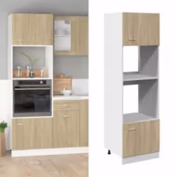 vidaXL Microwave Cabinet Sonoma Oak 60x57x207 cm Engineered Wood cupboard