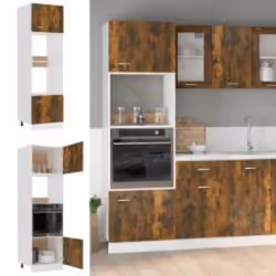 vidaXL Microwave Cabinet Smoked Oak 60x57x207 cm Engineered Wood cupboard
